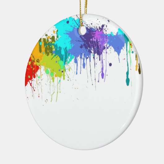 ペイントボールの(ばちゃばちゃ)跳ねるの問題 セラミックオーナメント (左)