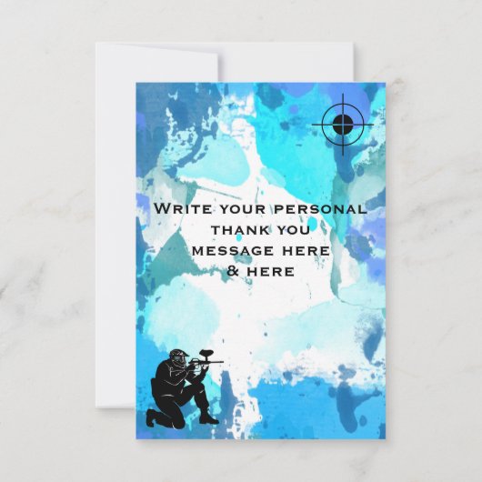 ペイントボールは"感謝していしています" サンキューカード (裏面)