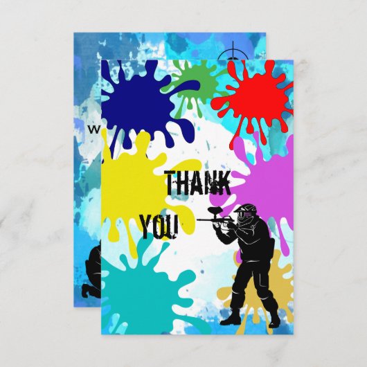 ペイントボールは"感謝していしています" サンキューカード (正面/裏面)