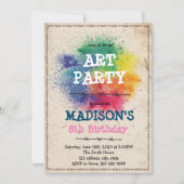 ペイントボールアートパーティの招待状 招待状 (正面)