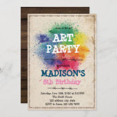 ペイントボールアートパーティの招待状 招待状 (正面/裏面)