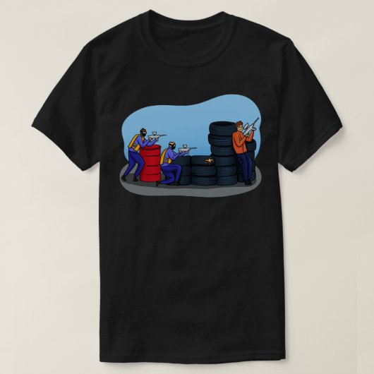 ペイントボールイラストレーション Tシャツ (デザイン正面)