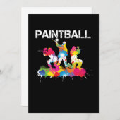ペイントボールカラースプラットペイントボールプレイヤーギフト 招待状 (正面/裏面)