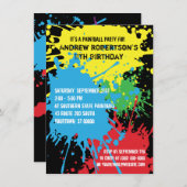 ペイントボールスプラットパーティの招待状 招待状 (正面/裏面)