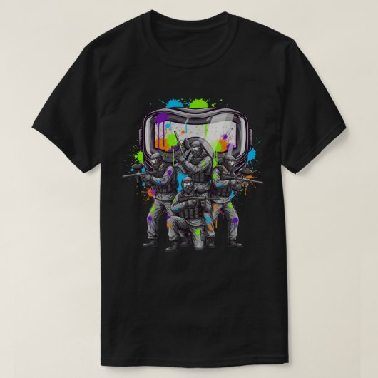 ペイントボールチームの華麗なる一撃 Tシャツ (デザイン正面)