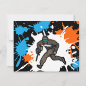 ペイントボールテーマバースデーパーティーキッド招待状 招待状 (裏面)