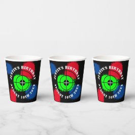 ペイントボールテーマ誕生日パーティーカッ子供へプ 紙コップ