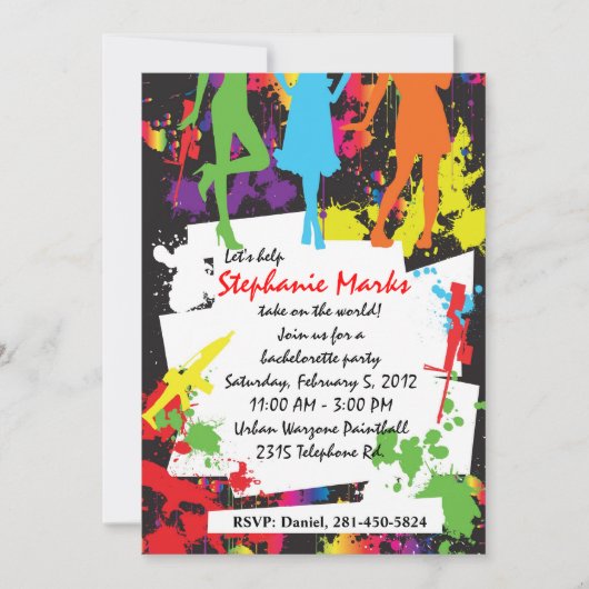 ペイントボールバチェロレッテ招待 招待状 (正面)