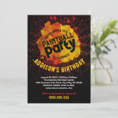 ペイントボールバースデーカスタムタパーティー招待状 – オレンジ 招待状 (スタンド正面)