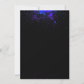 ペイントボールバースデーカスタムタパーティー招待状 – 青 招待状 (裏面)