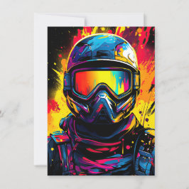 ペイントボールバースデーパーティー招待状デジタルまたはプリント 招待状