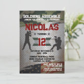 ペイントボールバースデーパーティー軍隊迷彩柄USAインビタット 招待状 (スタンド正面)