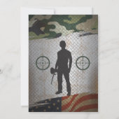 ペイントボールバースデーパーティー軍隊迷彩柄USAインビタット 招待状 (裏面)