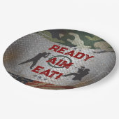 ペイントボールバースデーパーティー軍隊迷彩柄USA ペーパープレート (アングル)