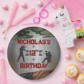 ペイントボールバースデーパーティー軍隊迷彩柄USA ペーパープレート (パーティー)