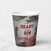 ペイントボールバースデーパーティー軍隊迷彩柄USA 紙コップ (裏面)