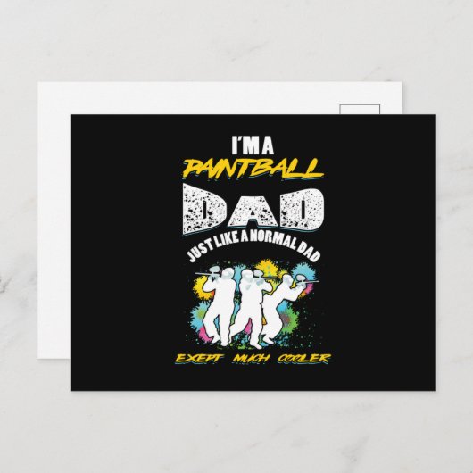 ペイントボールパパ父ペイントボール選手ギフト ポストカード (正面/裏面)
