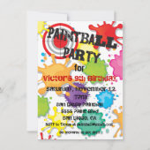 ペイントボールパーティの招待状 招待状 (正面)