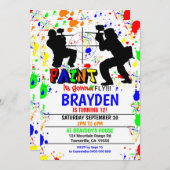 ペイントボールパーティの招待状 招待状 (正面/裏面)