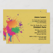 ペイントボールパーティの招待状 招待状 (正面/裏面)