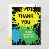 ペイントボールパーティーサンキューポストカード ポストカード (正面/裏面)