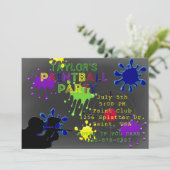 ペイントボールパーティーシャルボードグレースプラット招待状 招待状 (スタンド正面)