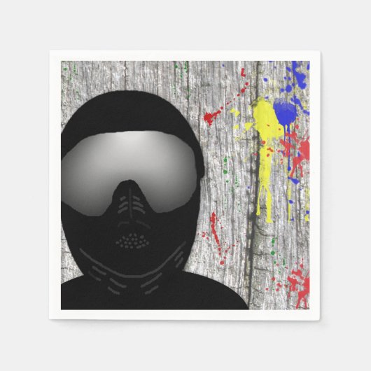 ペイントボールパーティー紙カクテルナプキン スタンダードカクテルナプキン (正面)