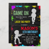 ペイントボールパーティー誕生日の招待状 招待状 (正面/裏面)