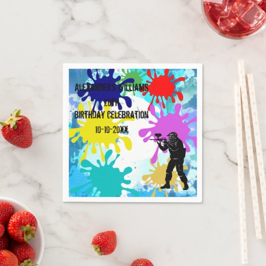 ペイントボールパーティー スタンダードカクテルナプキン (インサイチュ)