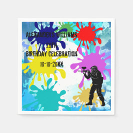 ペイントボールパーティー スタンダードカクテルナプキン