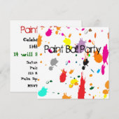 ペイントボールパーティー スプラッター招待状 招待状 (正面/裏面)