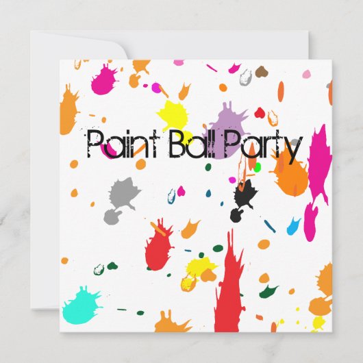 ペイントボールパーティー スプラッター招待状 招待状 (正面)