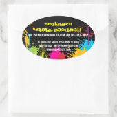 ペイントボールビジネスの宣伝ステッカー 楕円形シール (バッグ)