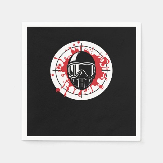 ペイントボールブルズアイPaintballターゲットプレーヤーマーカー スタンダードカクテルナプキン (正面)