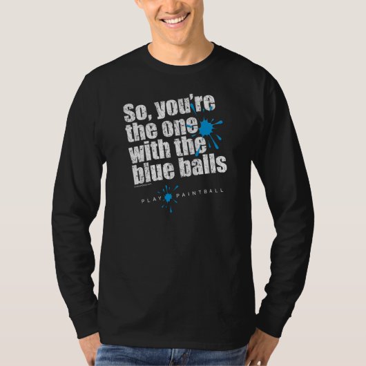 ペイントボールブルーボール Tシャツ (正面)