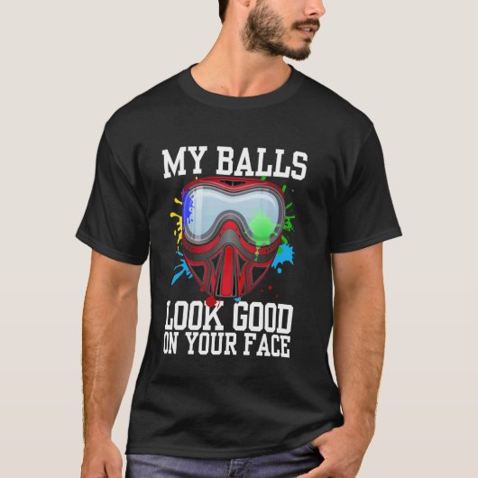 ペイントボール好きな男性 女性のための面白いペイントボールアート Tシャツ (正面)
