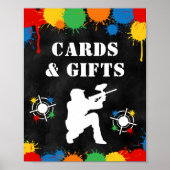 ペイントボール子供の誕生日パーティーカード&ギフトサイン ポスター (正面)