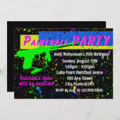 ペイントボール招待状 招待状 (正面/裏面)