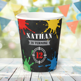 ペイントボール絵を描おもしろい（ばちゃばちゃ）跳ねる子供の誕生日パーティー 紙コップ