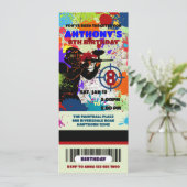 ペイントボール誕生日チケット招待状、ペイントボール 招待状 (スタンド正面)