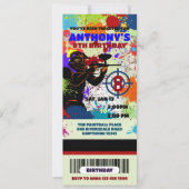 ペイントボール誕生日チケット招待状、ペイントボール 招待状 (正面)