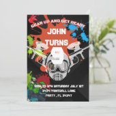 ペイントボール誕生日パーティーへの招待 招待状 (スタンド正面)