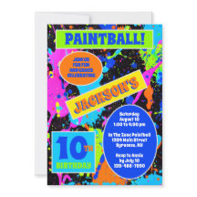 ペイントボール誕生日パーティーへの招待