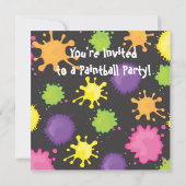 ペイントボール誕生日パーティーへの招待 招待状 (裏面)