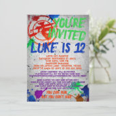 ペイントボール誕生日パーティーへの招待 招待状 (スタンド正面)