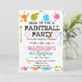 ペイントボール誕生日パーティーへの招待 招待状 (スタンド正面)