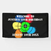 ペイントボール誕生日パーティーへようこそバナー 横断幕 (横)