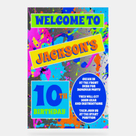 ペイントボール誕生日パーティーアクリルサイン アクリルサイン