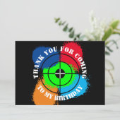 ペイントボール誕生日パーティー感謝カード サンキューカード (スタンド正面)