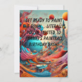 ペイントボール誕生日パーティー招待カード 案内状 (正面)
